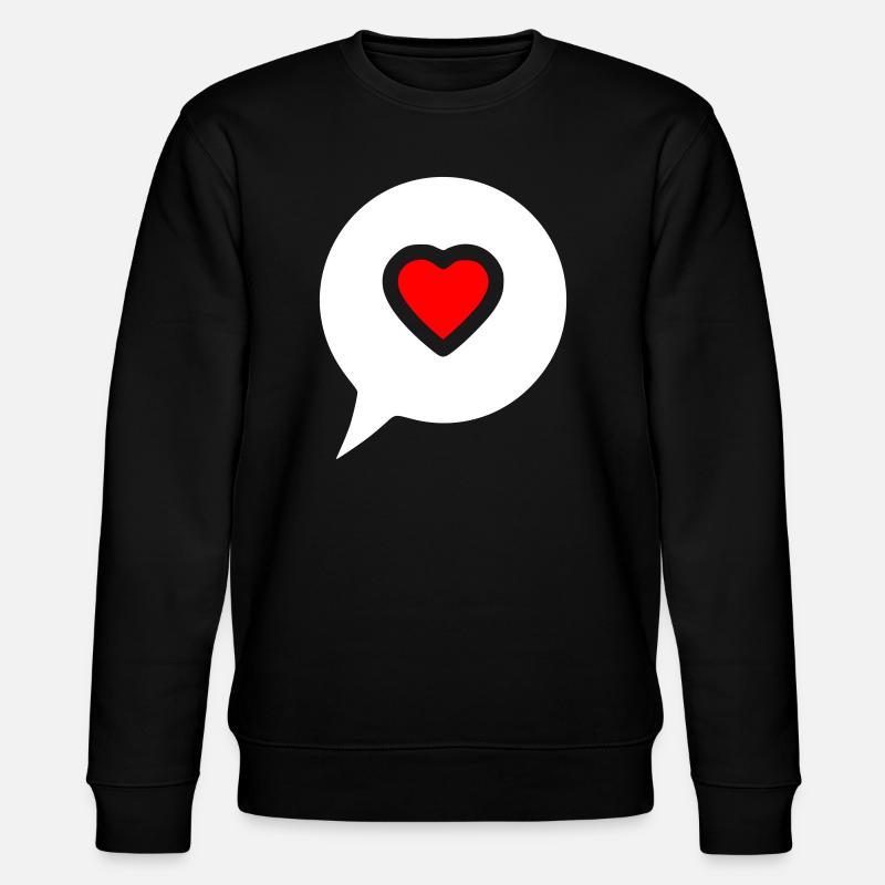Herz Sprechblase Gefüllt - Stanley/Stella Unisex Bio-Sweatshirt CHANGER - Schwarz