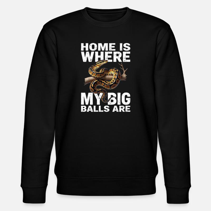Königspython Schlangen Liebhaber Terrarium Python - Stanley/Stella Unisex Bio-Sweatshirt CHANGER  - Schwarz