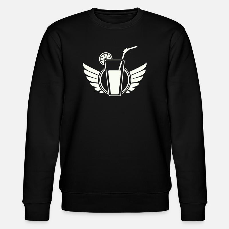 Wing cocktail with lemon slice - Stanley/Stella CHANGER Unisex Organic Sweatshirt - black