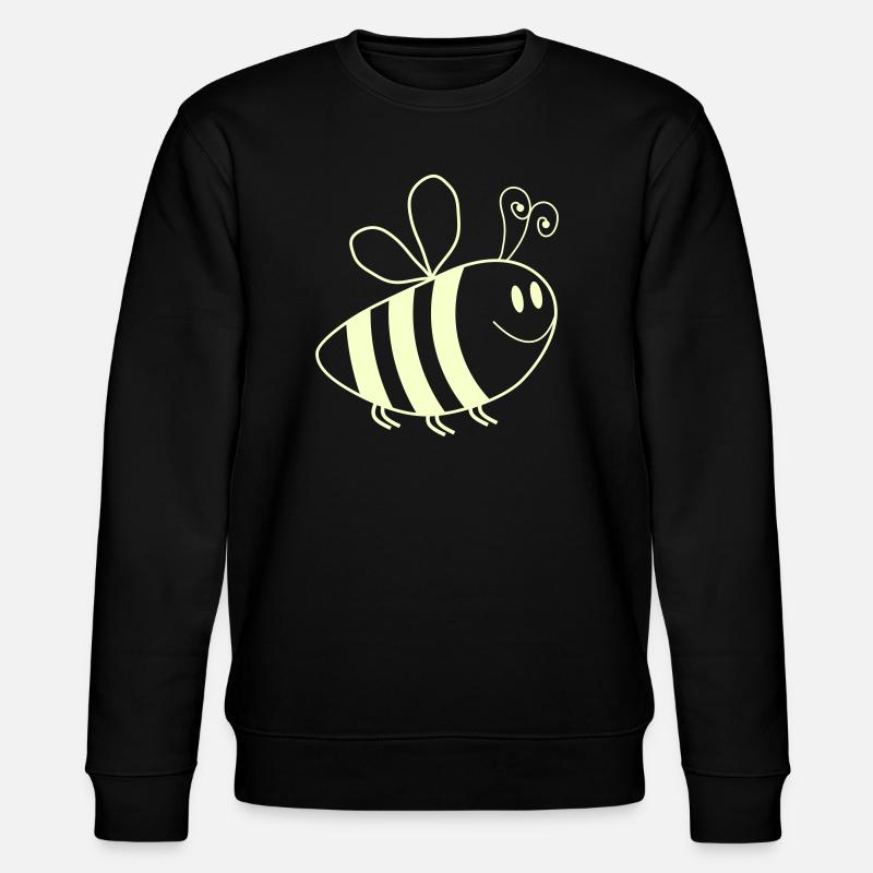 Smiling Bees Pattern - Stanley/Stella CHANGER Unisex Organic Sweatshirt - black