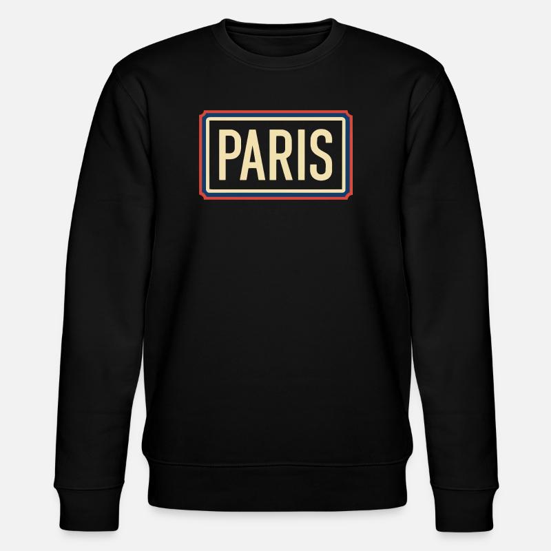 Pariser Retro-Abzeichen-Emblem - Stanley/Stella Unisex Bio-Sweatshirt CHANGER  - Schwarz