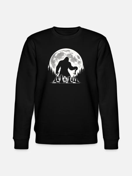 Bigfoot Chess Player - Stanley/Stella CHANGER Unisex Organic Sweatshirt - black
