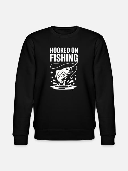 Hooked On Fishing - Angler Spruch - Stanley/Stella CHANGER Unisex Organic Sweatshirt - black