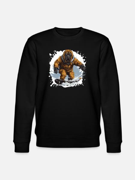 Mastiff Dog Snowboard - Stanley/Stella CHANGER Unisex Organic Sweatshirt - black