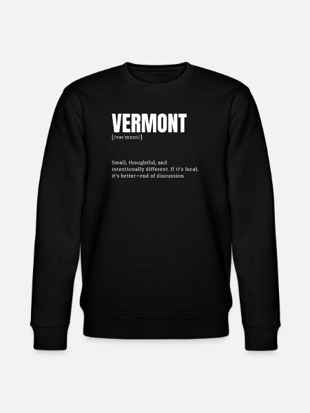 Vermont Wordmark Style Shirt - Stanley/Stella CHANGER Unisex Organic Sweatshirt - black