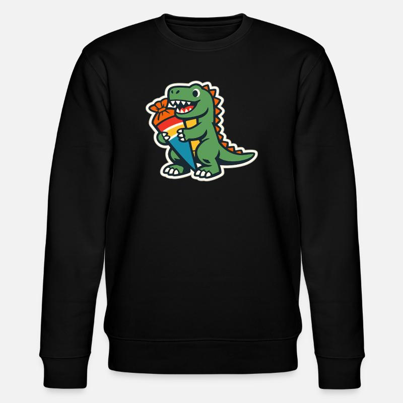Schulkind Dino Einschulung Geschenk - Stanley/Stella Unisex Bio-Sweatshirt CHANGER  - Schwarz