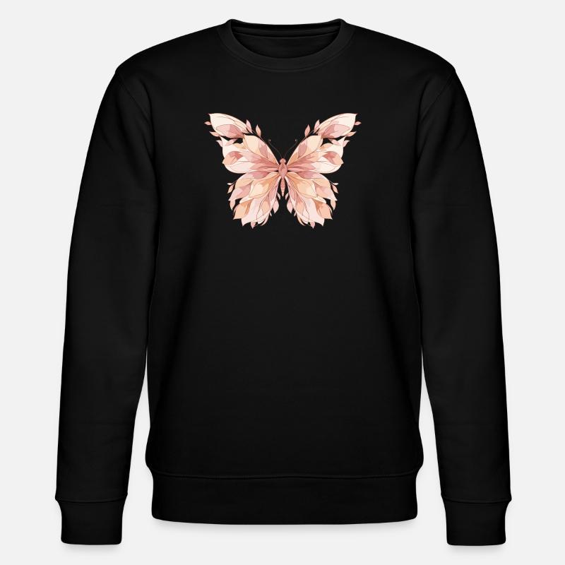Motif papillon Pastel Wings - Sweat bio CHANGER Stanley/Stella Unisexe - noir