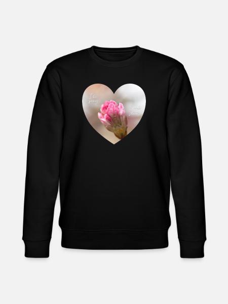 Spring love a pink blossom heart - Stanley/Stella CHANGER Unisex Organic Sweatshirt - black