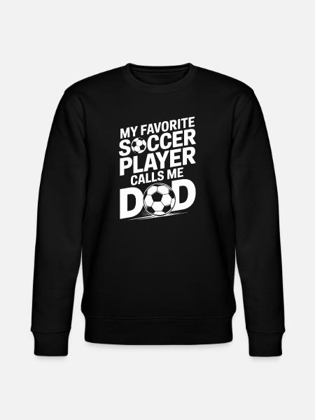 Min yndlingsfodboldspiller kalder mig far - Stanley/Stella økologisk unisex-sweatshirt CHANGER  - sort