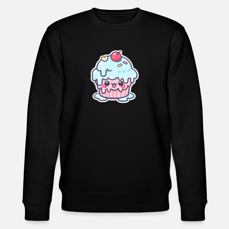 Cupcake Kawaii avec glaçage bleu - Sweat bio CHANGER Stanley/Stella Unisexe - noir