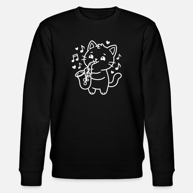 Musical Kawaii Cat Saxophone - Sweat bio CHANGER Stanley/Stella Unisexe - noir