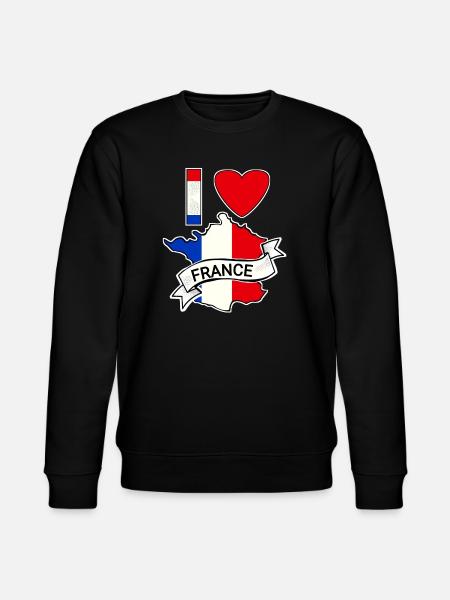 France - Flag - Map - Stanley/Stella CHANGER Unisex Organic Sweatshirt - black