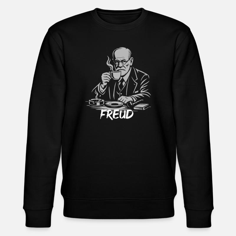 Freud Kaffeepause Illustration - Stanley/Stella Unisex Bio-Sweatshirt CHANGER  - Schwarz