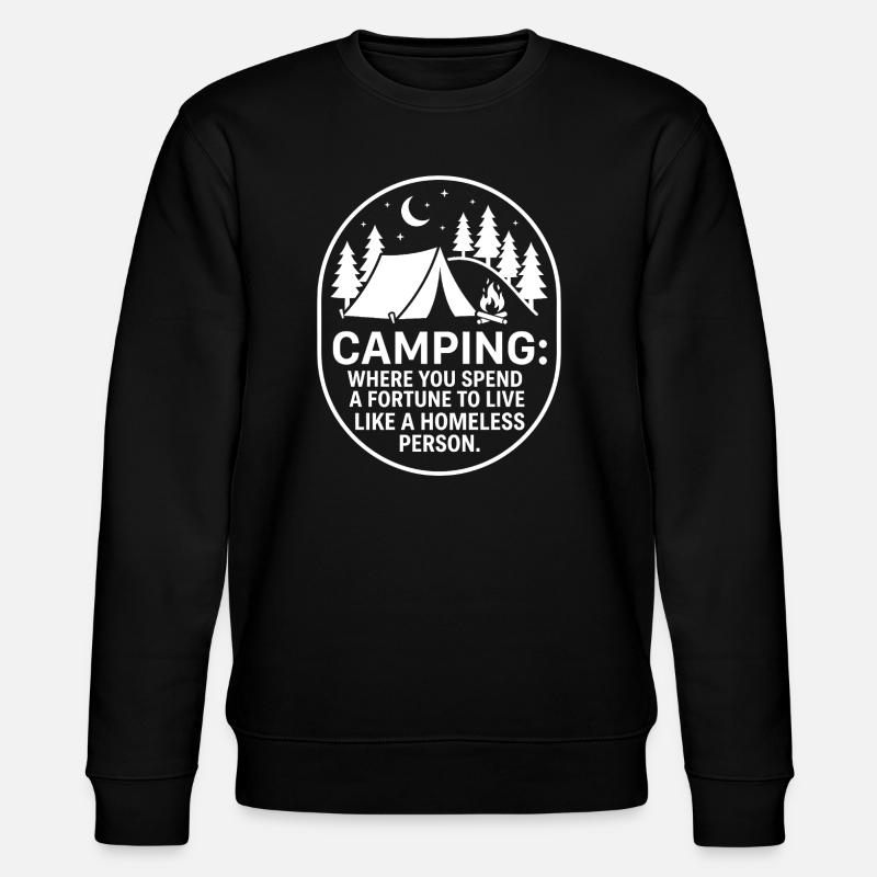 Camping Humor: Lagerfeuer Silhouette - Stanley/Stella Unisex Bio-Sweatshirt CHANGER  - Schwarz
