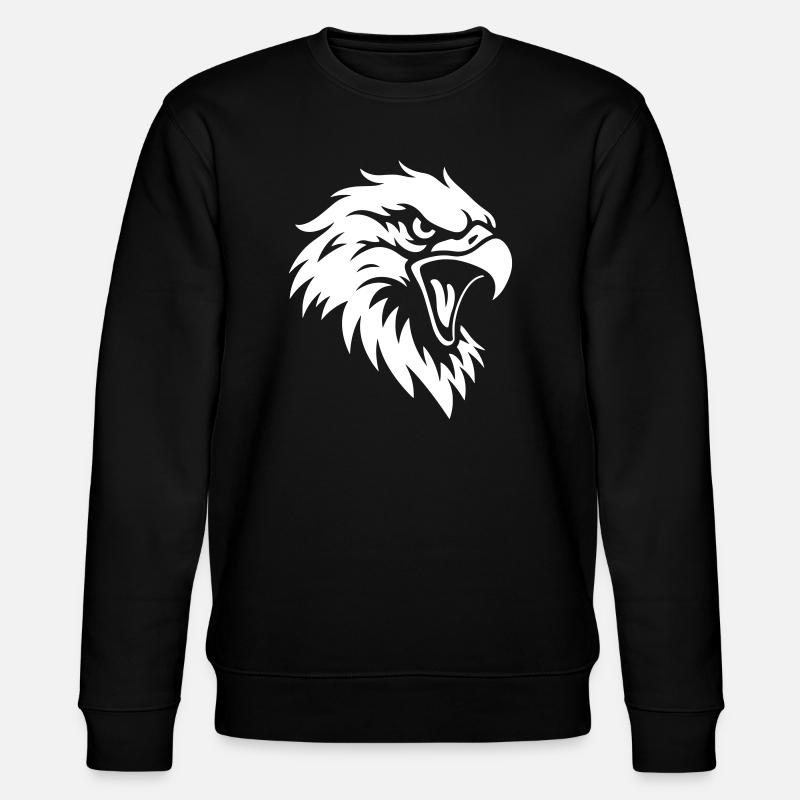 Wütender Adlerkopf – Tattoo Style - Stanley/Stella Unisex Bio-Sweatshirt CHANGER  - Schwarz