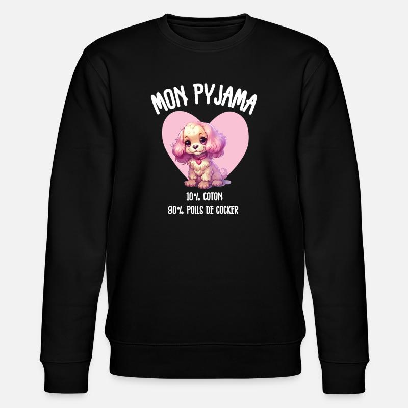 Pyjama Chien Cocker Drôle - Sweat bio CHANGER Stanley/Stella Unisexe - noir