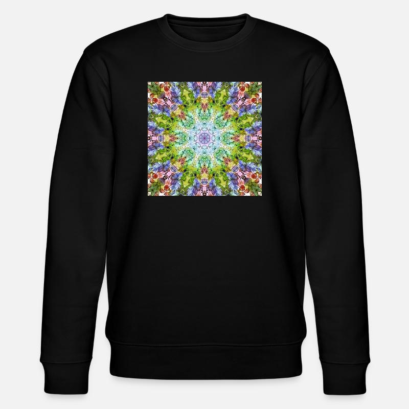 Kaleidoskop Blumenmandala - Stanley/Stella Unisex Bio-Sweatshirt CHANGER  - Schwarz