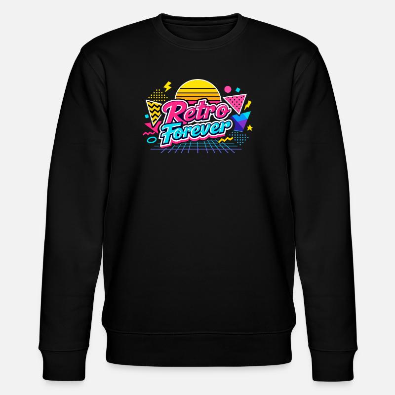 Retro Forever Neon 80er Vibe - Stanley/Stella Unisex Bio-Sweatshirt CHANGER  - Schwarz
