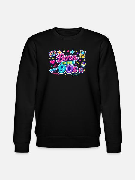 Born in den 90ern Neon-Retro - Stanley/Stella Unisex Bio-Sweatshirt CHANGER - Schwarz