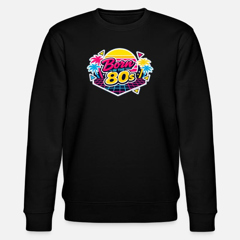 Geboren in den 80ern Neon - Stanley/Stella Unisex Bio-Sweatshirt CHANGER  - Schwarz