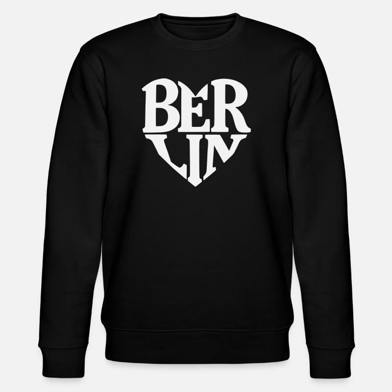 Berlin Herzschrift Logo - Stanley/Stella Unisex Bio-Sweatshirt CHANGER  - Schwarz