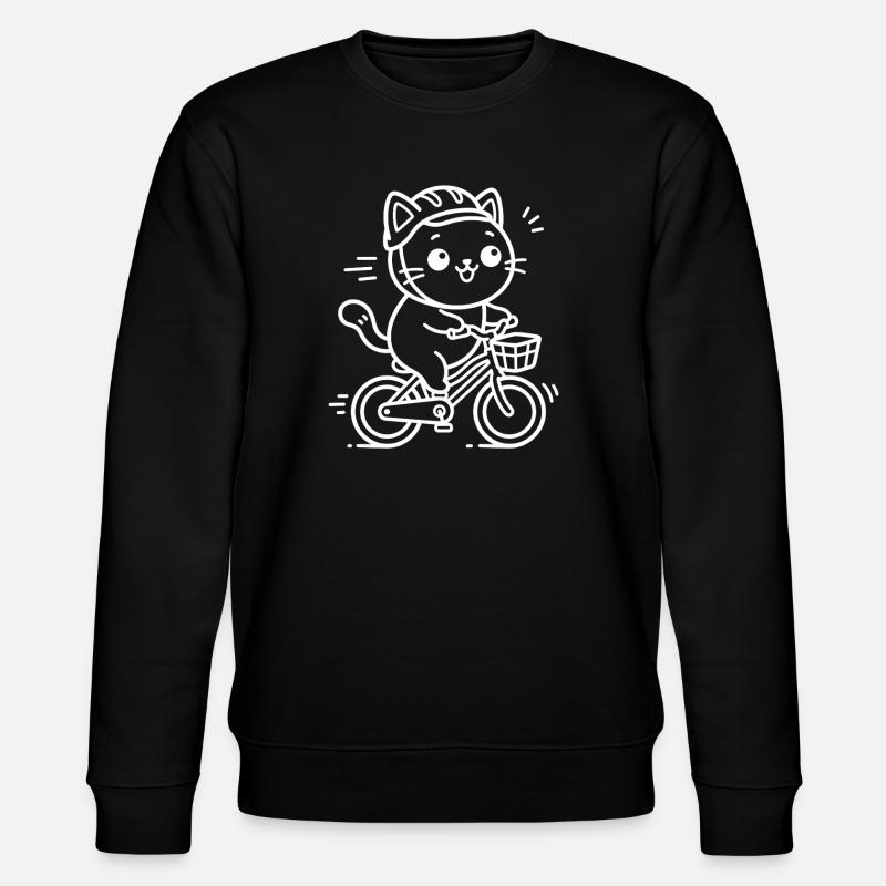 Cyclisme du chat de Kawaii - Sweat bio CHANGER Stanley/Stella Unisexe - noir