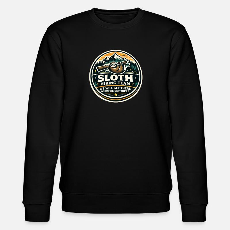 Sloth Hiking Team We're Coming - Stanley/Stella CHANGER Unisex Organic Sweatshirt - black