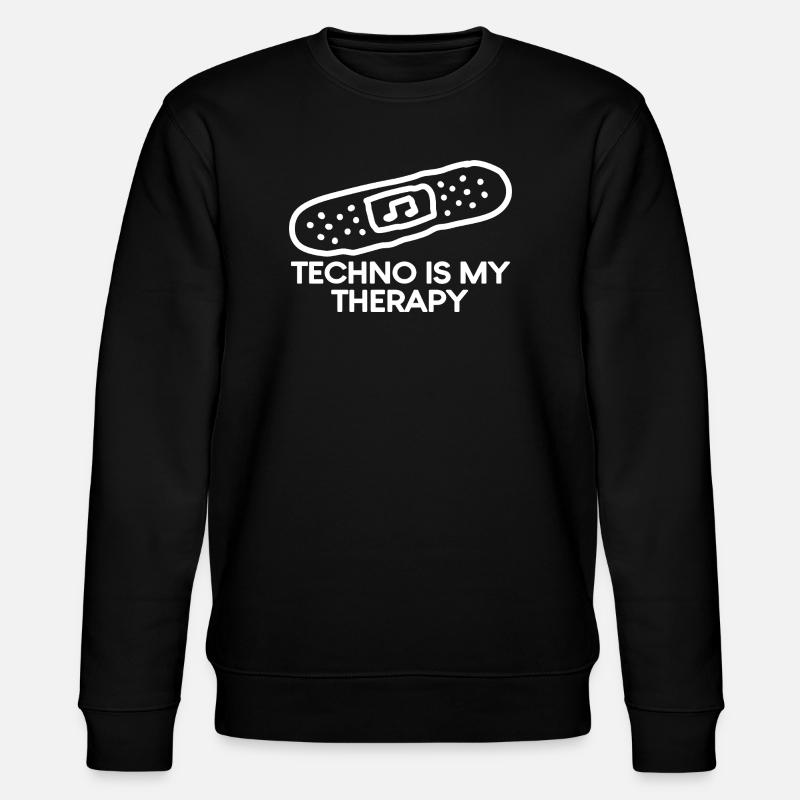 Techno is my Therapy Patch - Stanley/Stella CHANGER Unisex Organic Sweatshirt - black