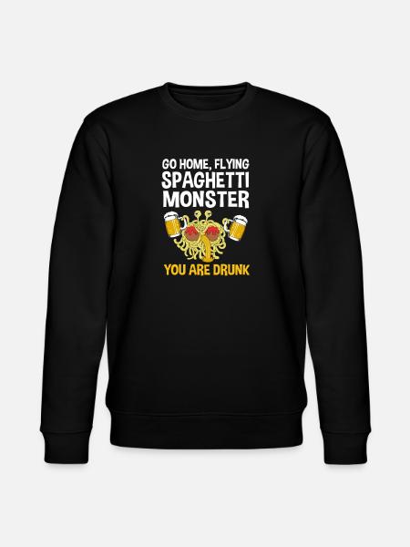Flying Spaghetti Monster Pastafari FSM Atheist - Stanley/Stella CHANGER Unisex Organic Sweatshirt - black