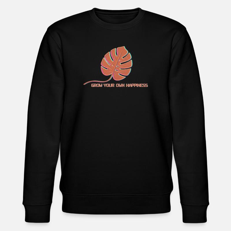 Monstera Glow Feuille de Bonheur - Sweat bio CHANGER Stanley/Stella Unisexe - noir