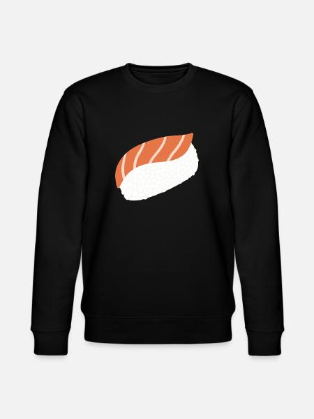 Salmon Nigiri Minimal Illustration Print - Stanley/Stella CHANGER Unisex Organic Sweatshirt - black