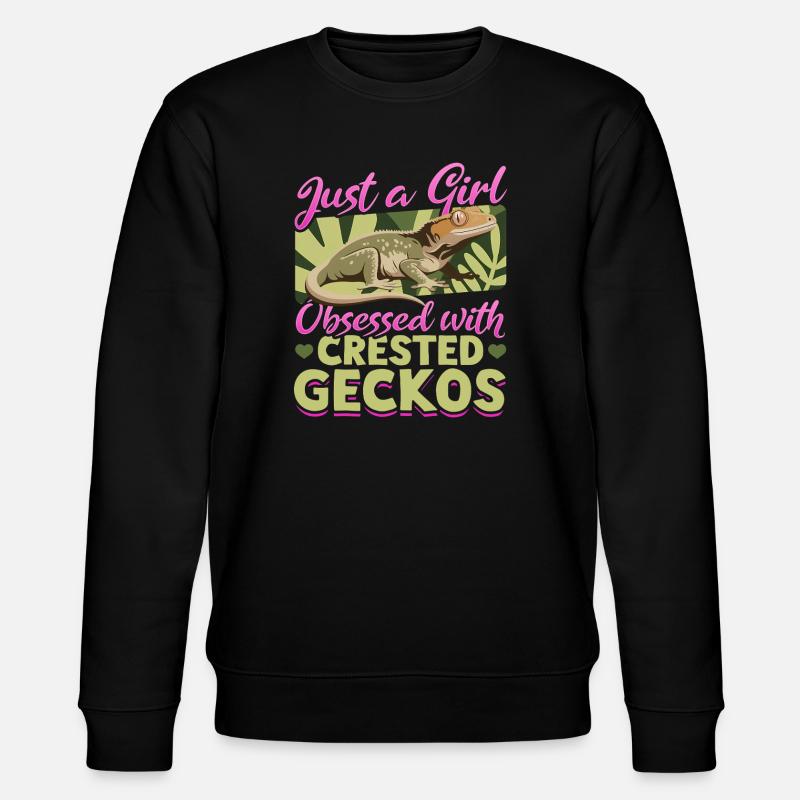 Funny Reptile Crested Gecko - Stanley/Stella Unisex Bio-Sweatshirt CHANGER  - Schwarz