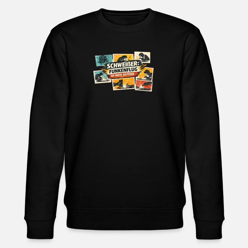 Schweißer Funkenflug Glitzer - Stanley/Stella Unisex Bio-Sweatshirt CHANGER  - Schwarz