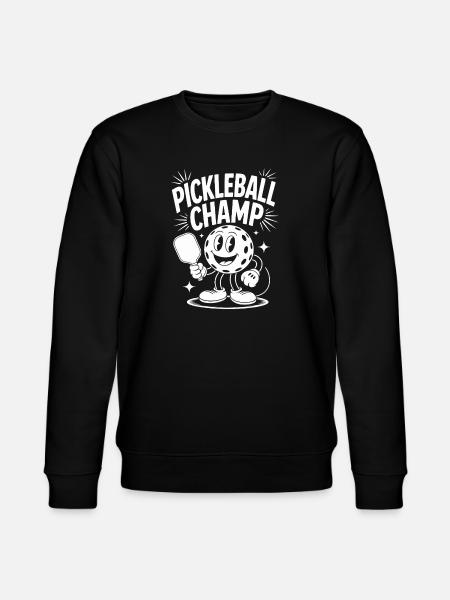 Pickleball Champion Cartoon - Stanley/Stella CHANGER Unisex Organic Sweatshirt - black