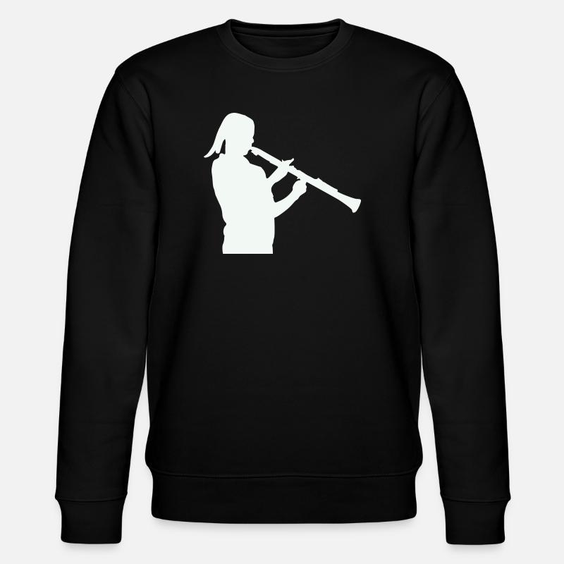 Silhouette with clarinet - Stanley/Stella CHANGER Unisex Organic Sweatshirt - black