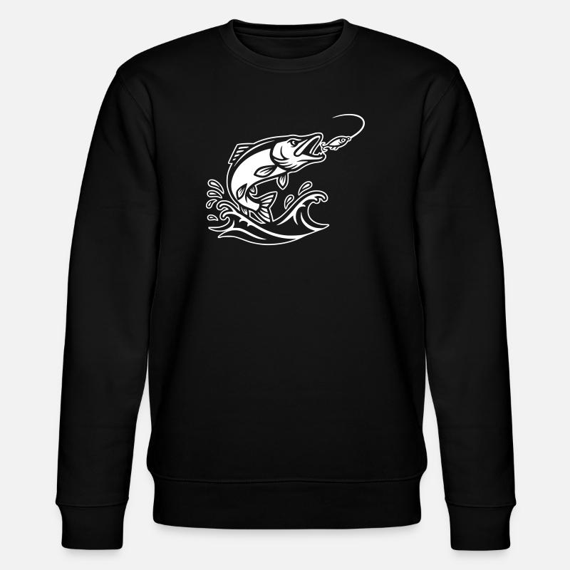 Pike Predator Jump Outline - Stanley/Stella CHANGER Unisex Organic Sweatshirt - black