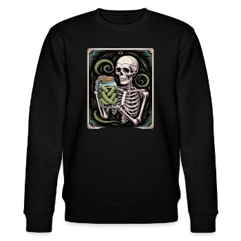 Tarotkarte XX Skelett Mit Essiggurken Glas - Stanley/Stella Unisex Bio-Sweatshirt CHANGER  - Schwarz - Vorne - Nik (191cm) & Marisol (170cm)