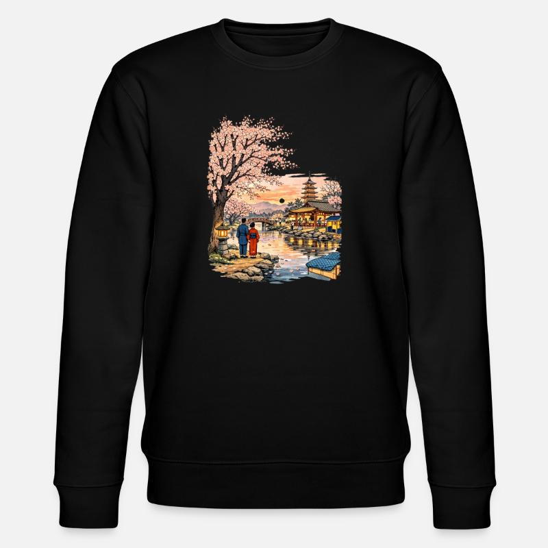 Fleurs traditionnelles de cerisier japonais - Sweat bio CHANGER Stanley/Stella Unisexe - noir