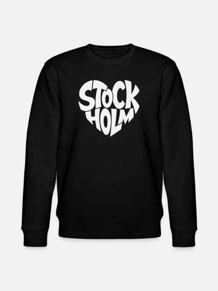 Stockholm Sweden Typography - Stanley/Stella CHANGER Unisex Organic Sweatshirt - black