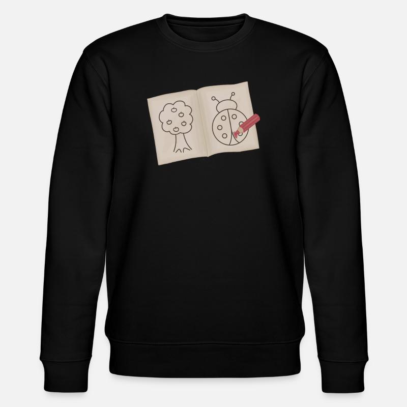 Tree and Ladybug Doodle Sketch - Stanley/Stella CHANGER Unisex Organic Sweatshirt - black