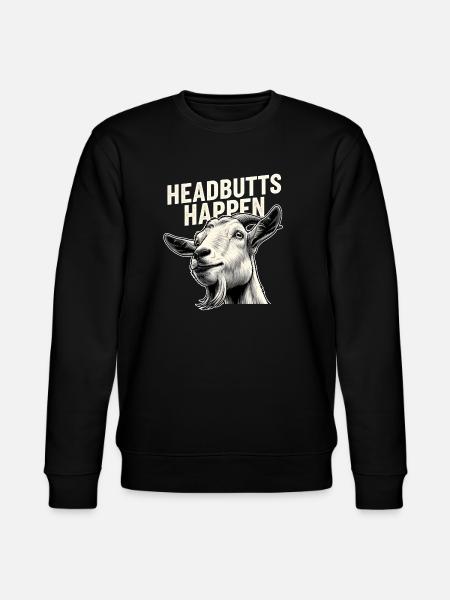 Hodestøt skjer | Geitehodestøt-humor - Stanley/Stella CHANGER økologisk unisex-sweatshirt - svart