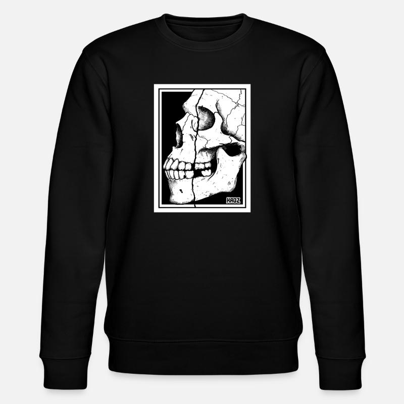 Broken Skull Portrait - Stanley/Stella CHANGER Unisex Organic Sweatshirt - black