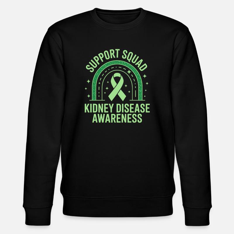Support Squad Kidney Awareness - Stanley/Stella CHANGER Unisex Organic Sweatshirt - black