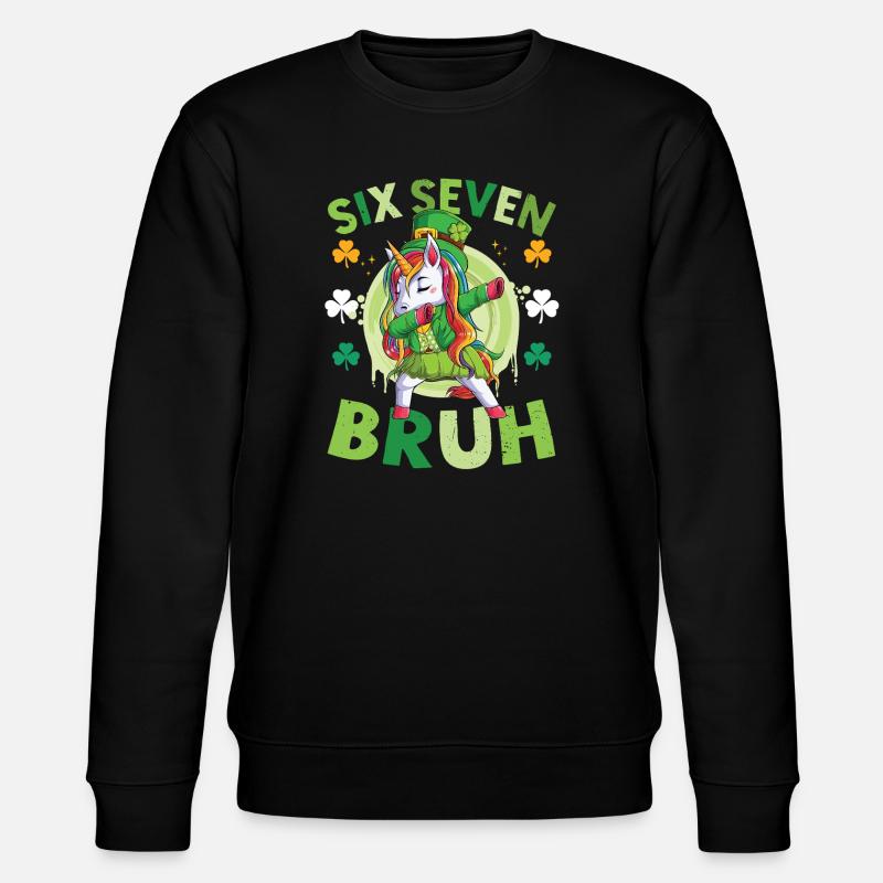 Einhorn-St. Patrick's Day - Stanley/Stella Unisex Bio-Sweatshirt CHANGER  - Schwarz