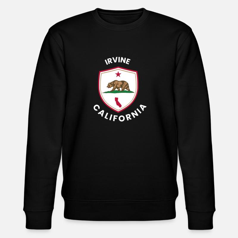 Irvine CA Bear Shield Emblem - Stanley/Stella CHANGER Unisex Organic Sweatshirt - black