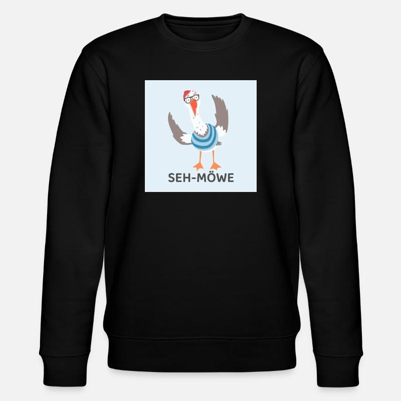 SEH-MÖWE – Lustige Möwe - Stanley/Stella Unisex Bio-Sweatshirt CHANGER  - Schwarz