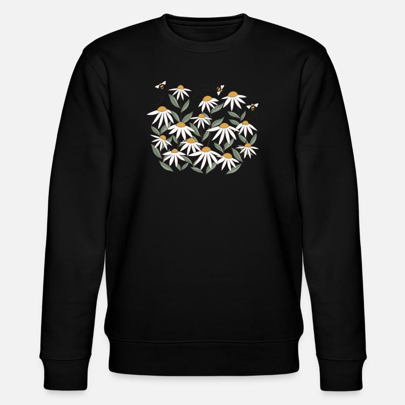 Fleurs sauvages avec abeilles - Sweat bio CHANGER Stanley/Stella Unisexe - noir