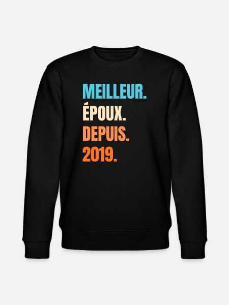 Bester Ehemann seit 2019 Geschenk-Ehemann - Stanley/Stella Unisex Bio-Sweatshirt CHANGER - Schwarz