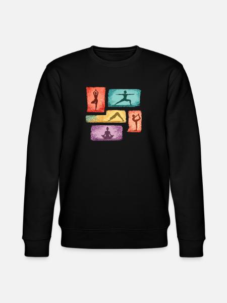 Yoga Silhouetten in Farbblöcken - Stanley/Stella Unisex Bio-Sweatshirt CHANGER - Schwarz