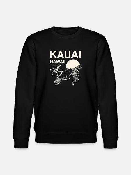 Kauai Turtle Hibiscus - Stanley/Stella CHANGER Unisex Organic Sweatshirt - black